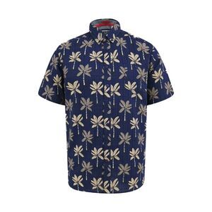 Duke Mens Davey D555 All-Over Print Jacquard Kingsize Shirt / Navy